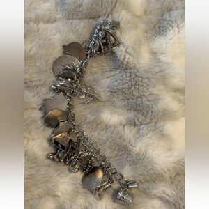 Vintage Sterling Silver Charm Bracelet w/24 Vintage and Travel Charms